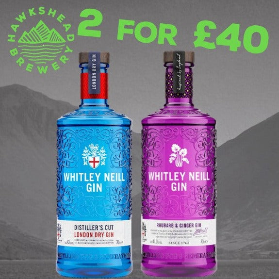 Hawkshead Brewery - 2 for £40! 1x Whitley Neill Distillers Cut & 1x Whitley Neill Rhubarb & Ginger Gin