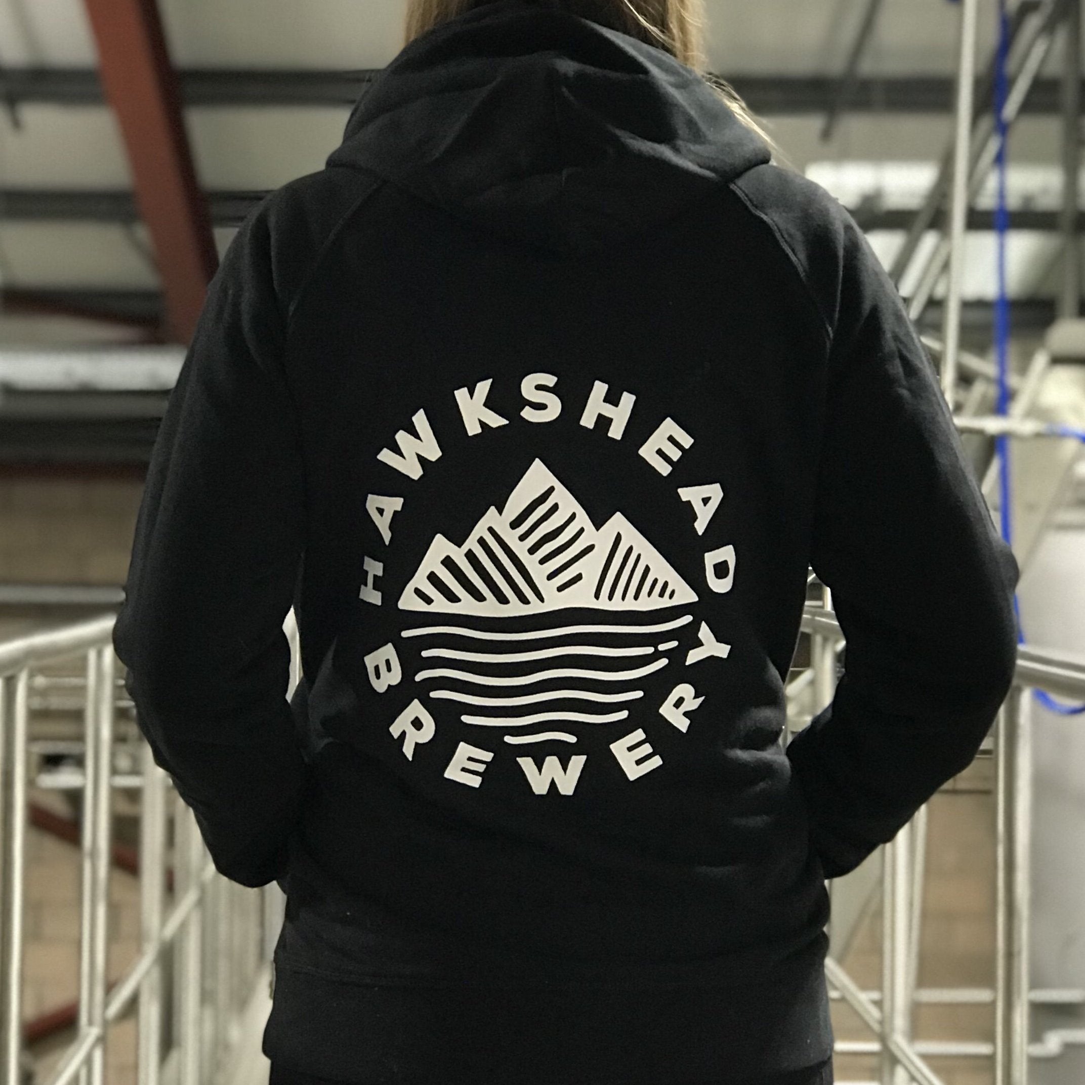 Hawkshead Brewery - Black Pullover Hoodie White Logo