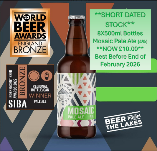 *SALE - SHORT DATED STOCK* - Hawkshead Mosaic Pale Ale 8x500ml Bottle Case