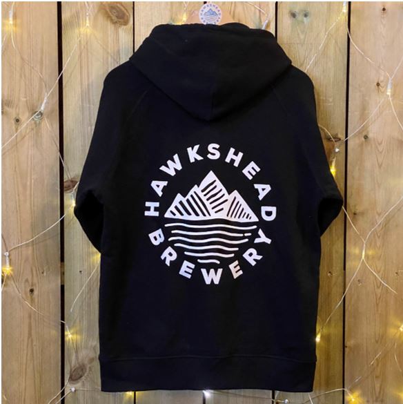 Hawkshead Brewery - Black Pullover Hoodie White Logo