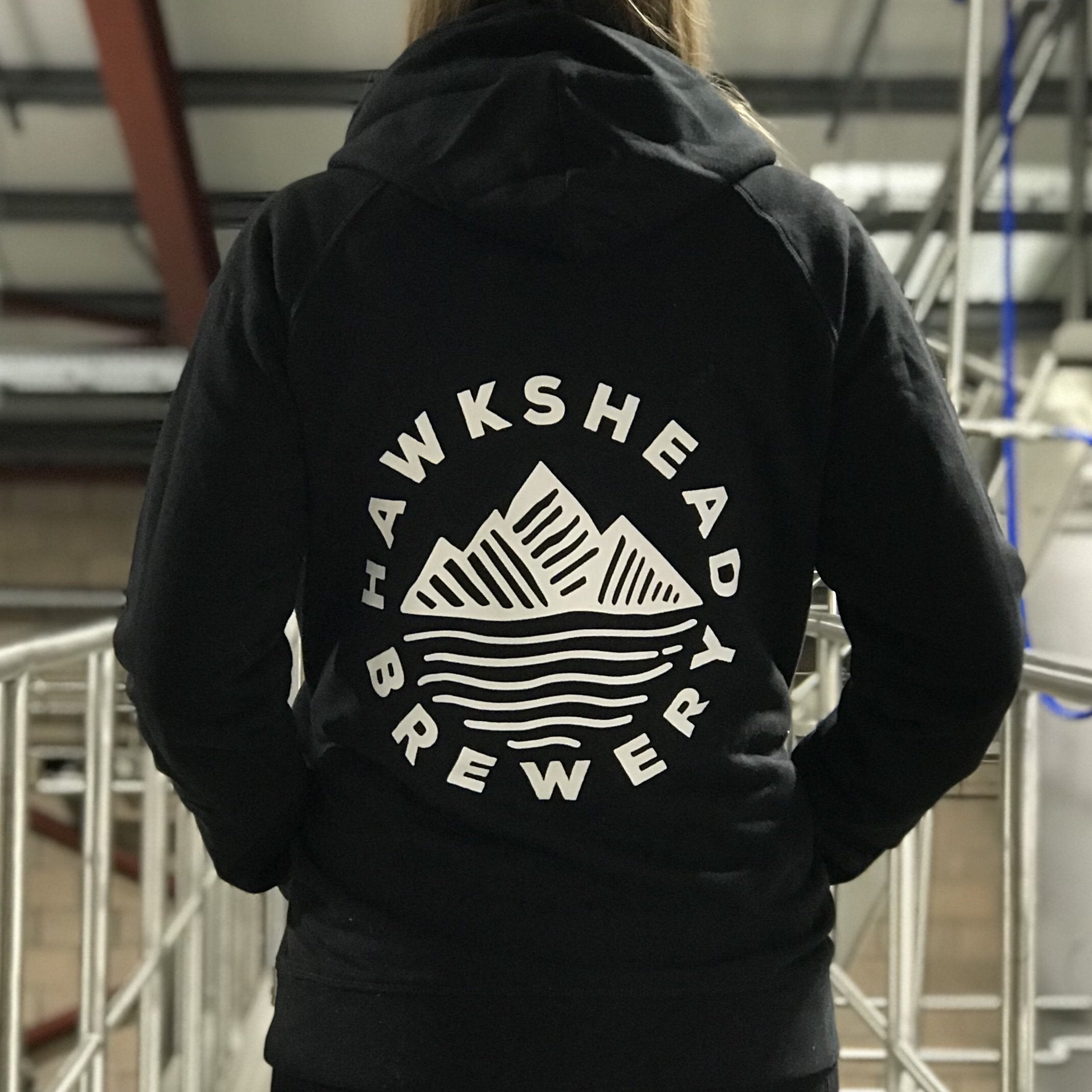 Hawkshead Brewery - Black Pullover Hoodie White Logo 