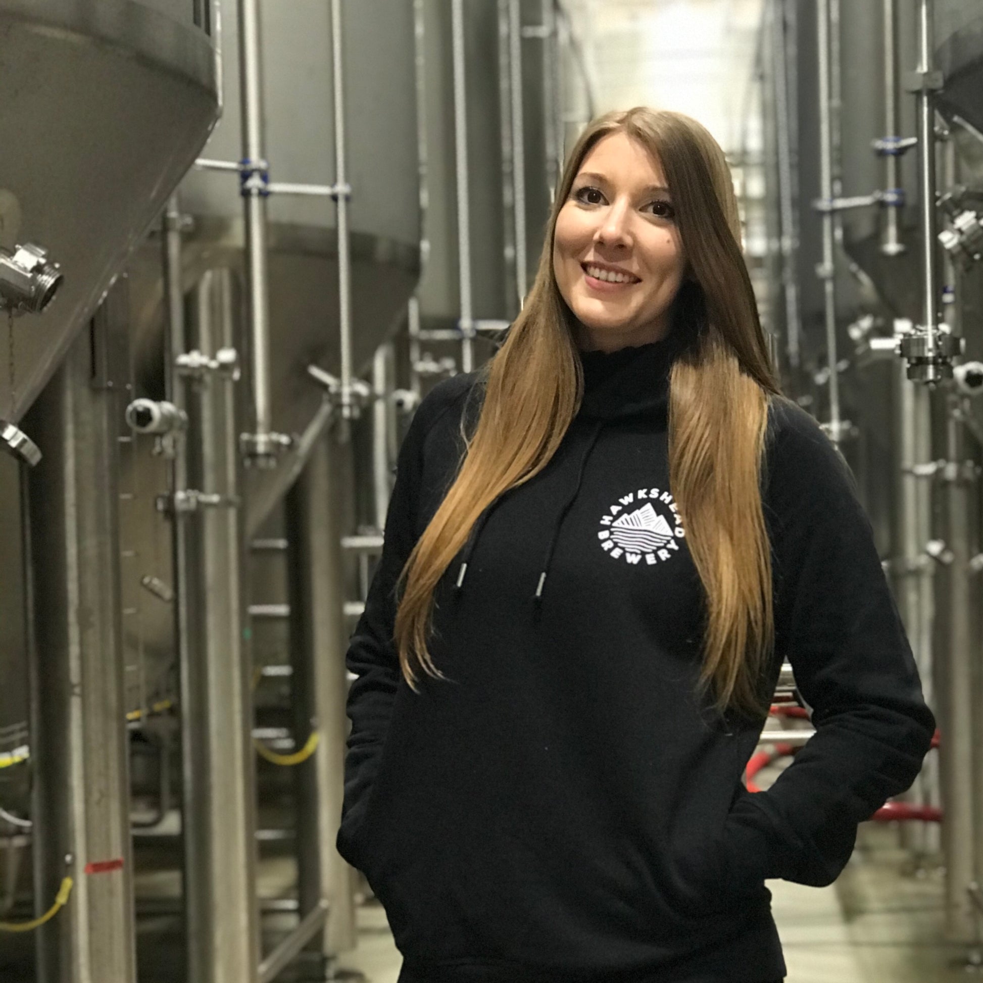 Hawkshead Brewery - Black Pullover Hoodie White Logo 